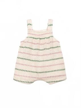 NEW PLAY UP girls striped recycled fiber jumpsuit in white